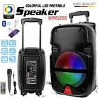 Dazone 8" Portable Bluetooth Party Speaker With Mic & Wheels New. Price: $57.19.