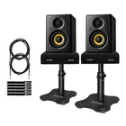 Krk K3-NA Kreate 3" Studio Monitor Reference Speakers Pair Desk Stands New. Price: $225.40.