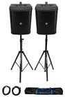(2) Rockville Titan One Pro Rechargeable 8" /djpa Speakers+stands+cables+bag New. Price: $502.95.