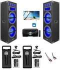 Technical Pro Dual 15" 1800W Led Karaoke SPEAKERS+RECEIVER+(2) Microphones New. Price: $769.80.