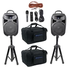 Rockville RPG082K Dual 8" Portable Pa System+bluetooth+mic+stands+cables+bags New. Price: $294.85.