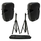(2) Harmony Audio HA-L12BA Pro Dj Bluetooth 12" 1000W Powered Pa Speaker Stands New. Price: $405.99.
