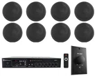 Rockville Commercial Restaurant AMP+(8) 5" Black Ceiling Speakers+wall Control New. Price: $229.95.