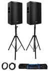 2) Rockville PLX12 12" 3000W PEAK/750W Rms Powered Pa Speakers+stands+cables+bag New. Price: $862.95.