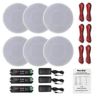 Herdio 6X 4" 480W Flush Mount Bluetooth Ceiling Speakers Kitchen Restaurant Home New. Price: $156.92.