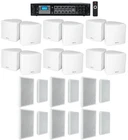 Rockville 6-ZONE AMP+12) 3.5" White CUBE+12) Wall Restaurant/bar/cafe Speakers New. Price: $969.95.