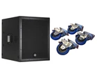 Rcf 8004-AS Active Subwoofer Speaker + Casters 4-PACK Locking Wheels Open. Price: $3321.80.