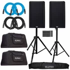 Qsc K12.2 K2 Series 2-WAY 12" Powered Active Speakers Pair Totes & Stands New. Price: $2283.40.