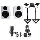 (2) Rockville APM6W 6.5" Powered Usb Studio Monitors+stands+pads+mic+headphones New. Price: $338.90.