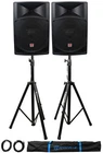 Pair Rockville RPG15 15" 2000W Powered Pa/dj Speakers Stands Cables+bag New. Price: $557.90.