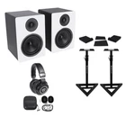 Pair Rockville APM6W 6.5" 350W Powered Studio Monitors+stands+pads+headphones New. Price: $283.95.
