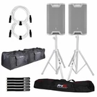 Systems LDS-ICOA15ABTW White Active Powered Speakers Pair Stands & Totes New. Price: $1488.40.