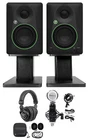 2 Mackie CR4.5 4.5" Studio Monitors W/tone Control+mic+headphones+desktop Stands New. Price: $253.95.