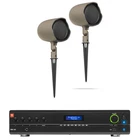 (2) Jbl GSF3-TN 6.5" Landscape Ground Stake/wall 70V Commercial Speakers+amp New. Price: $714.90.