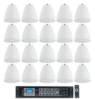Rockville RCS650-6 650W Zone Commercial AMPLIFIER+(20) White Pendant Speakers New. Price: $1848.95.