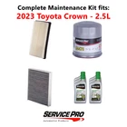2023 Toyota Crown 2.5L Complete Air, Oil & Cabin Filter Kit (0W-20) New. Price: $103.95.
