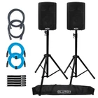 Alto Professional TX408 8" Powered Active Dj Speaker Pair Stands New. Price: $405.40.