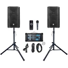 Proreck Speaker System, 4-CHANNEL Powered Mixer, 2*10'' Passive 1800W New. Price: $309.99.