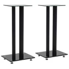 Speaker Stands 2 Pcs Tempered Glass Pillars Design Black New. Price: $135.57.