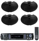 (4) Rockville D4-16 Black Dual 4" Ohm Outdoor Home Patio Speakers+receiver New. Price: $384.75.
