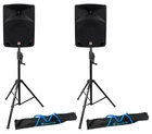 (2) Rockville RPG10 10" Powered 600 Watt Dj Pa Speakers+crank-up Stands New. Price: $469.80.