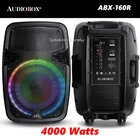 Audiobox 15" Party Speaker W/ Led Lights Usb Tf Fm Aux Bluetooth Radio 4000W New. Price: $118.95.