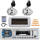Pyle Bluetooth Marine Receiver, Cover, Antenna, Wire, 2X 2.25" 10W White Speaker New. Price: $97.49.
