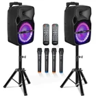 5CORE Party Speaker 2PC Bluetooth 250W Rechargeable Outdoor Dj System 4 Mic New. Price: $129.99.