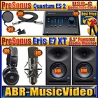 Presonus Quantum 2 Interface, Eris E7 Xt Monitors, HD9, Cad Mic, Pop Filter New. Price: $675.00.