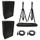 (2) Harmony Audio HA-V15P Dj 15" 900W Pa Speaker Speakon To 1/4" Cables & Stands New. Price: $363.99.