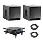 Pair 2X Yorkville PS15S 15" 1000W Subwoofers + Dollies & Cables New. Price: $3437.99.