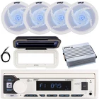 Pyle Boat Radio Am Fm Stereo Receiver With Cover, 4X 4" 100W Blue Led Speakers New. Price: $181.99.