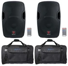 (2) Rockville BPA12 12" Bluetooth 1200W Dj Speakers+carry Bags New. Price: $459.80.