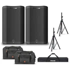 Harbinger Vari V4415 15" Powered Speakers Package With Bags Stands New. Price: $1379.99.