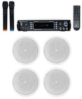 Jbl+rockville Karaoke System W/(4) Ceiling Speakers+bluetooth RECEIVER+(2) Mics New. Price: $844.56.