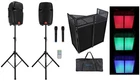 Rockville 12" Bluetooth Speakers+mics+stands+booth 4 Backyard Party Movie Night New. Price: $503.90.