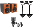 (2) Rockville APM5C 5.25" Powered Usb Studio Monitors+stands+pads+condenser Mic New. Price: $278.90.