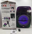Qfx TMS-1560 Wireless Bluetooth Portable Speaker With Party Lights Multicolor Open. Price: $88.39.