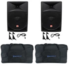 (2) Rockville RPG15 15" Powered 2000W Dj Pa Speakers+weatherproof Bags New. Price: $609.80.