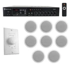 Rockville Commercial Restaurant AMP+(8) 6" White Ceiling Speakers+wall Control New. Price: $249.95.
