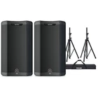Harbinger Vari 3412 12" Powered Speakers Package With Stands New. Price: $799.99.