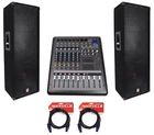 Rockville RSG12.24 Dual 2000W 3-WAY Dj/pro Pa Speakers+powered Mixer W/usb New. Price: $699.75.