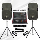 Musysic Pa System 2000W 6 Channel Mixer 10" Speakers Wireless Mic New. Price: $699.99.