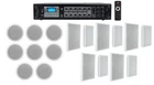Rockville 6-ZONE AMP+8) 6" White CEILING+10) Wall Restaurant/bar/cafe Speakers New. Price: $654.95.