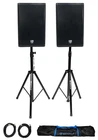 (2) Rockville DX15 15" 2000 Watt Powered Active Dj Pa Speakers+stands+cables+bag New. Price: $617.90.