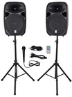 Rockville RPG152K Dual 15" Powered Speakers/bluetooth+mic+speaker Stands+cables New. Price: $399.95.