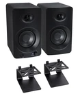 Pair Rockville ASM4 4" Studio Monitor Computer Speakers W/bluetooth+riser Stands New. Price: $119.95.