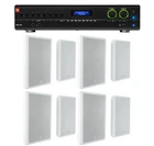 Jbl 2-CHANNEL AMPLIFIER+(8) Slim White Wall Speakers For Restaurant/bar/cafe New. Price: $858.99.