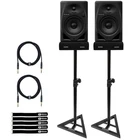 Pioneer Dj DM-50D-BT-W 5" Black Bluetooth Studio Monitor Speakers Stands New. Price: $356.40.