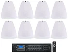 (8) Rockville PEN-80T White 8" 70V 40W Hanging Pendant Speakers+commercial Amp New. Price: $1194.95.